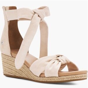 UGG Yarrow Espadrille Wedge Sandal Cream Size 8